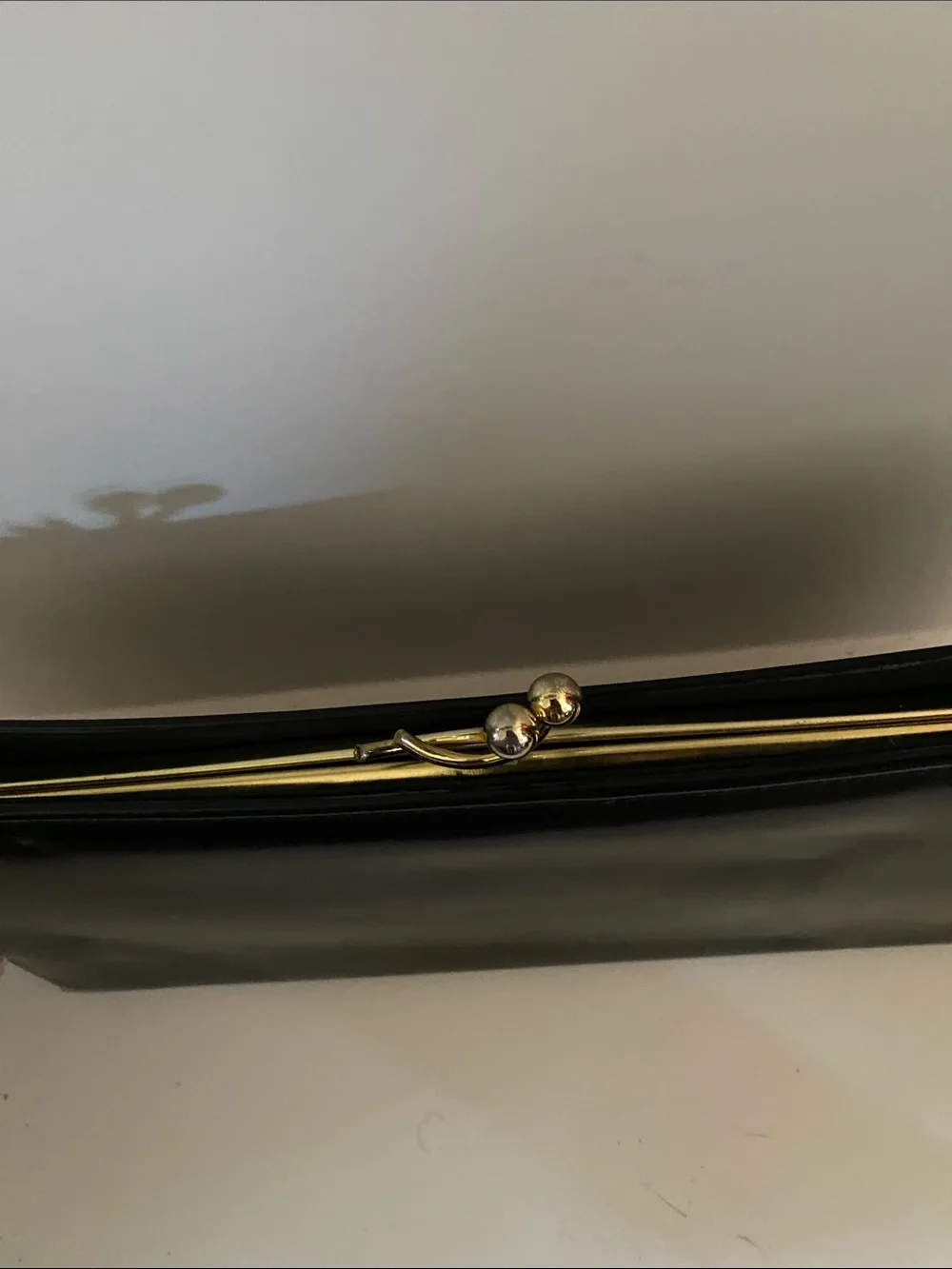VTG Dover Elegant Black Kiss Lock Clutch MADE IN USA
